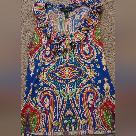 Womans Lauren ralph Lauren multi colored paisley print blouse - Picture 2 of 8